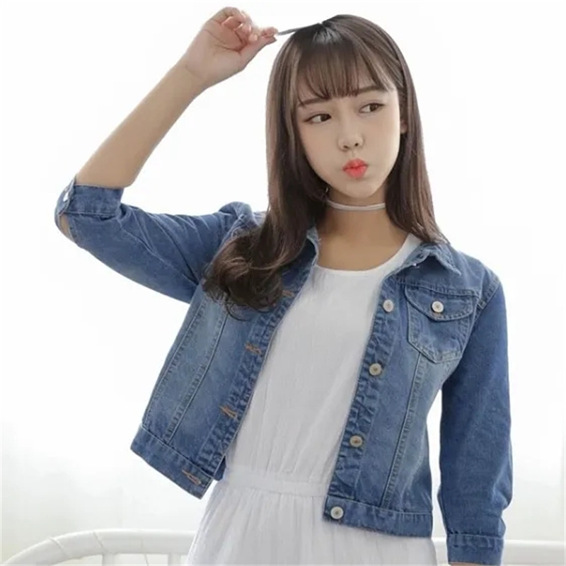 Down Jacket Packable - Denim jack dames jeansjack met halve