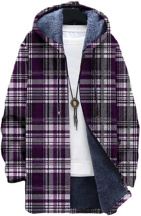 Sherpa Hoodie Fleece - Geruit vest voor heren, oversized hoodie