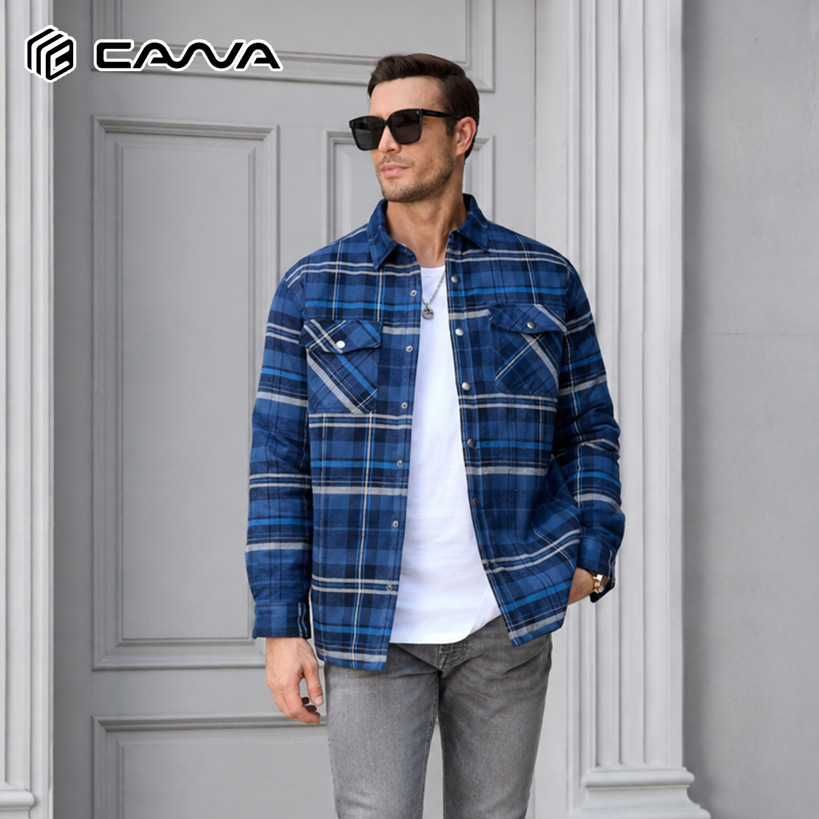 Flannel Shirt Lined - Winterflanellen overhemdjas voor heren, gewatteerd, gevoerd,