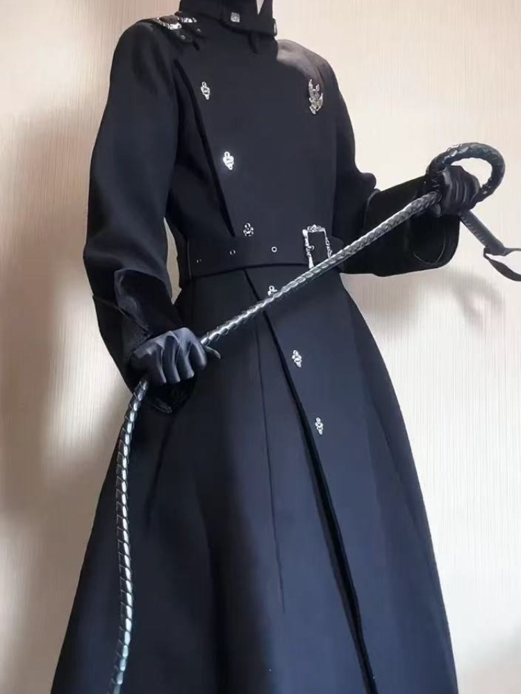 2025 Winter Gothic Belted Slim - Wool Coat Peacoat recensie en prijs