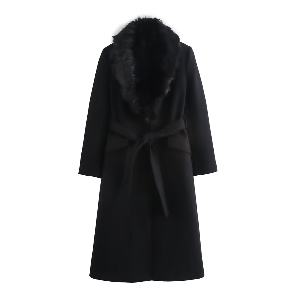 Damesriem Warme bontkraag Jas  - Wool Coat Peacoat recensie en prijs