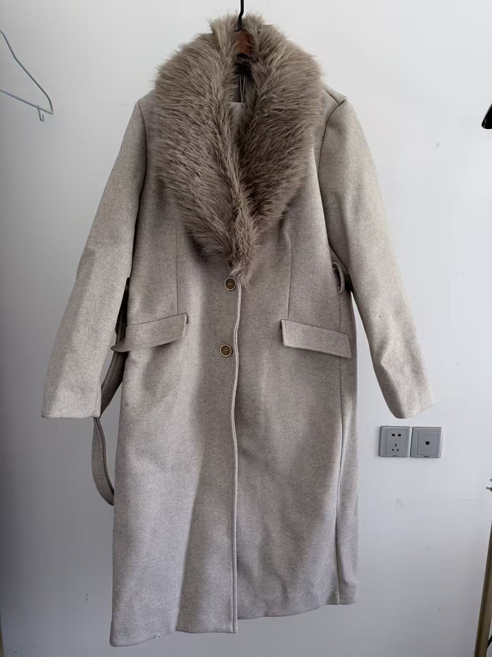 Damesriem Warme bontkraag Jas  - Wool Coat Peacoat recensie en prijs