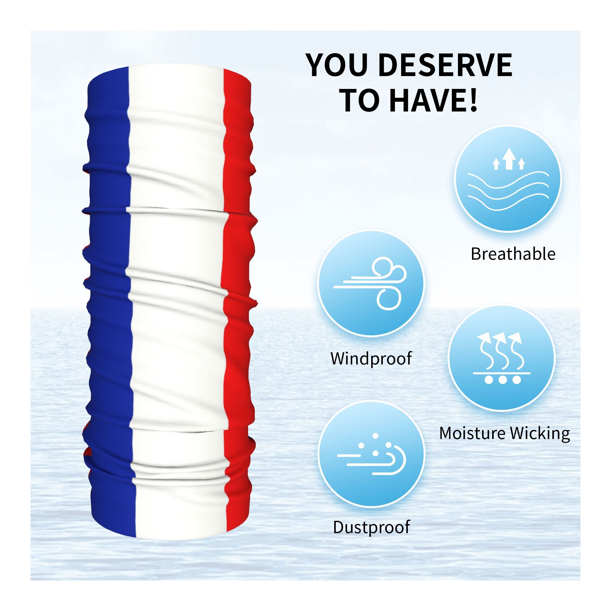 Aangepaste Franse vlag Frankri - Neck Gaiter Fleece recensie en prijs