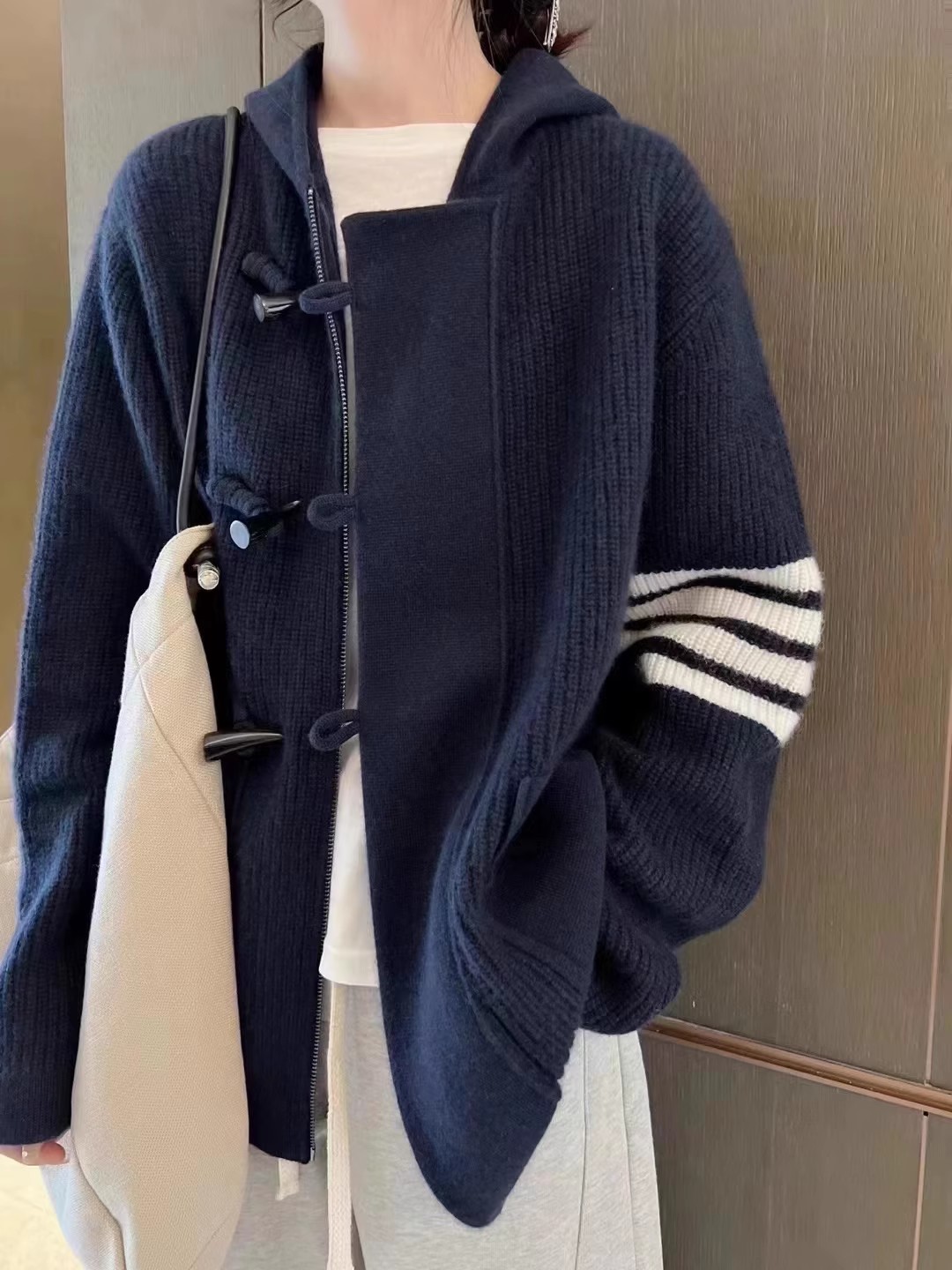 Tb Gebreid Vest Dames Capuchon - Wool Coat Peacoat recensie en prijs