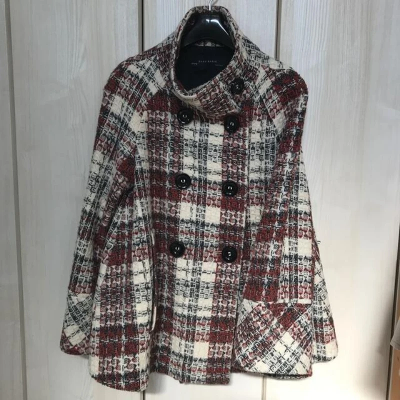 Warme geruite coltrui met rech - Wool Coat Peacoat recensie en prijs