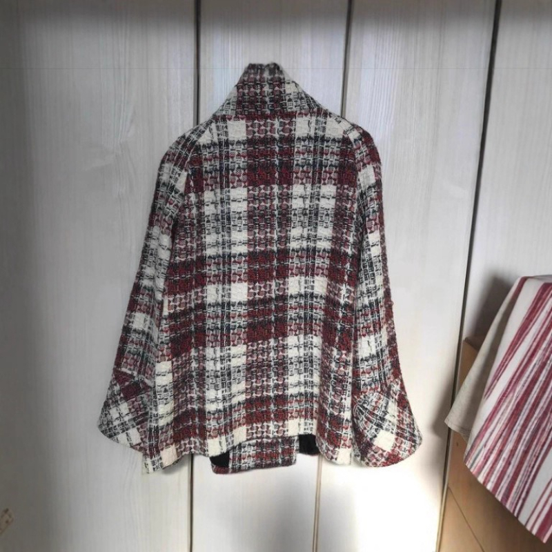 Warme geruite coltrui met rech - Wool Coat Peacoat recensie en prijs